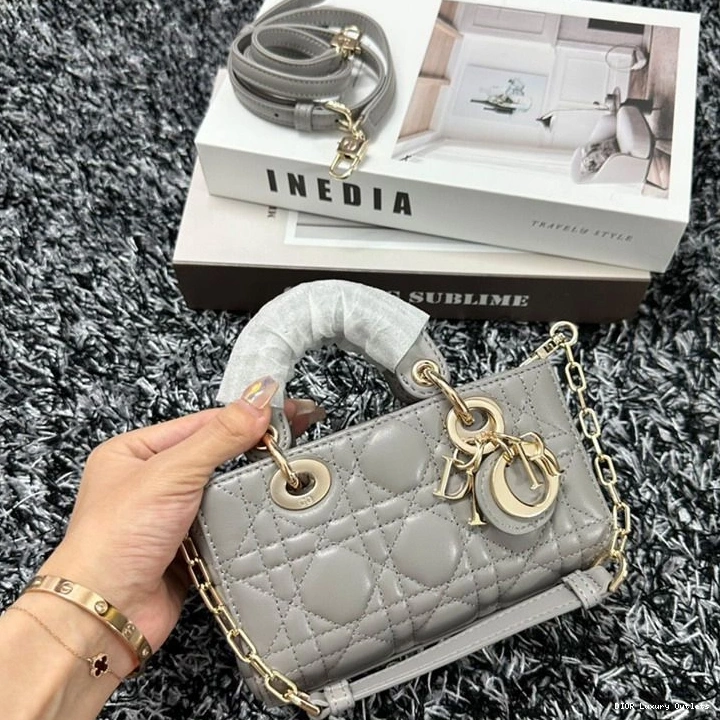 Cheap Grey Micro D-Joy Cannage Lady Lambskin Bag 0719 Luxury